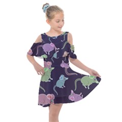 Animals Mouse Kids  Shoulder Cutout Chiffon Dress by Mariart