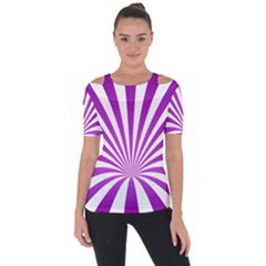 Background Whirl Wallpaper Shoulder Cut Out Short Sleeve Top