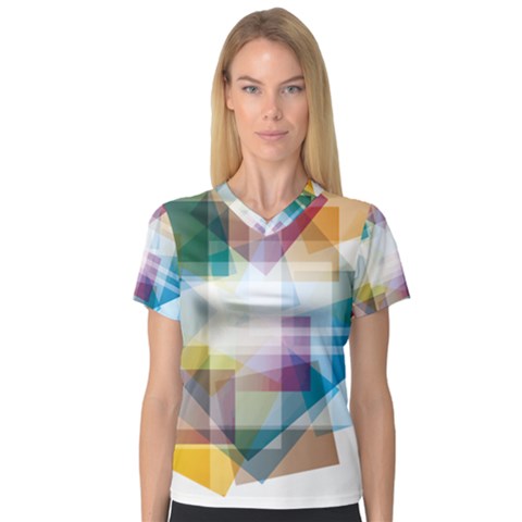 Abstract Background V-neck Sport Mesh Tee by Mariart