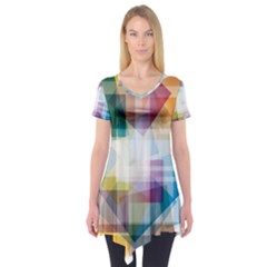 Abstract Background Short Sleeve Tunic  by Mariart