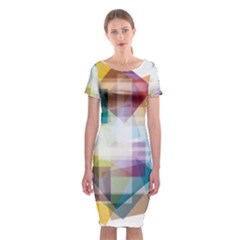 Abstract Background Classic Short Sleeve Midi Dress by Mariart