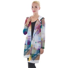 Abstract Background Hooded Pocket Cardigan