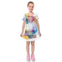 Abstract Background Kids  Short Sleeve Velvet Dress by Mariart