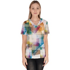 Abstract Background Women s V-neck Scrub Top by Mariart