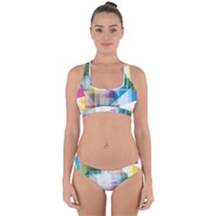 Abstract Background Cross Back Hipster Bikini Set by Mariart