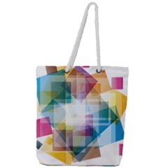 Abstract Background Full Print Rope Handle Tote (large) by Mariart