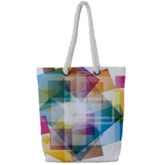 Abstract Background Full Print Rope Handle Tote (small)