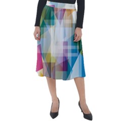 Abstract Background Classic Velour Midi Skirt 