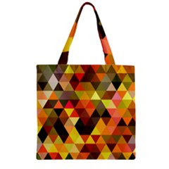 Abstract Geometric Triangles Shapes Zipper Grocery Tote Bag by Mariart