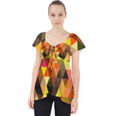 Abstract Geometric Triangles Shapes Lace Front Dolly Top