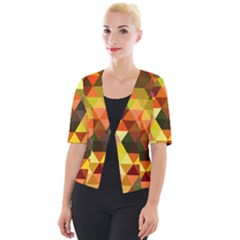 Abstract Geometric Triangles Shapes Cropped Button Cardigan by Mariart