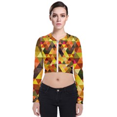 Abstract Geometric Triangles Shapes Long Sleeve Zip Up Bomber Jacket by Mariart