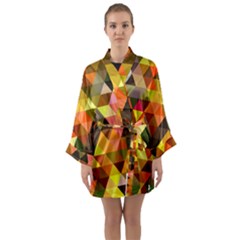 Abstract Geometric Triangles Shapes Long Sleeve Kimono Robe