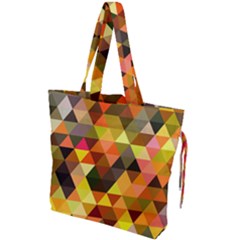 Abstract Geometric Triangles Shapes Drawstring Tote Bag