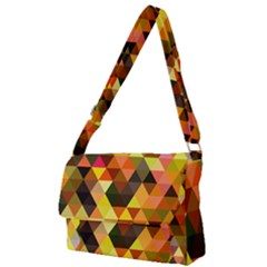 Abstract Geometric Triangles Shapes Full Print Messenger Bag by Mariart