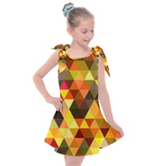 Abstract Geometric Triangles Shapes Kids  Tie Up Tunic Dress by Mariart