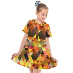 Abstract Geometric Triangles Shapes Kids  Short Sleeve Shirt Dress by Mariart