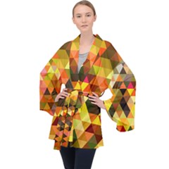 Abstract Geometric Triangles Shapes Velvet Kimono Robe by Mariart