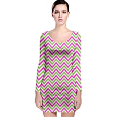 Abstract Chevron Long Sleeve Bodycon Dress by Mariart