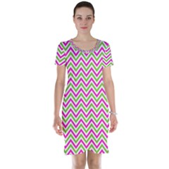 Abstract Chevron Short Sleeve Nightdress by Mariart