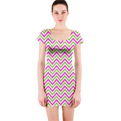 Abstract Chevron Short Sleeve Bodycon Dress by Mariart