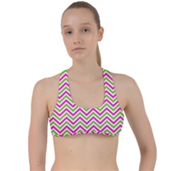 Abstract Chevron Criss Cross Racerback Sports Bra by Mariart