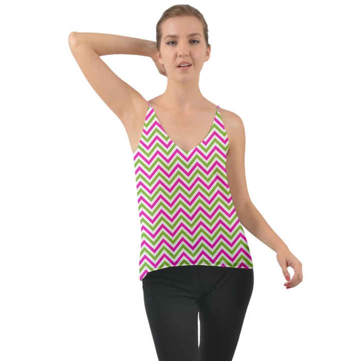 Abstract Chevron Chiffon Cami