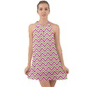 Abstract Chevron Halter Tie Back Chiffon Dress View1