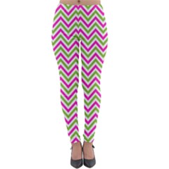 Abstract Chevron Lightweight Velour Leggings