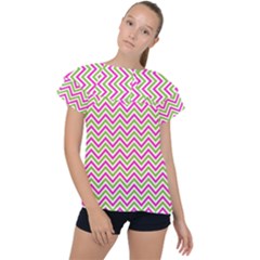 Abstract Chevron Ruffle Collar Chiffon Blouse