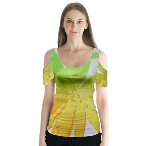 Abstract Background Tremble Render Butterfly Sleeve Cutout Tee  by Mariart