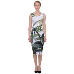 Botanical Illustration Palm Leaf Sleeveless Pencil Dress by Mariart