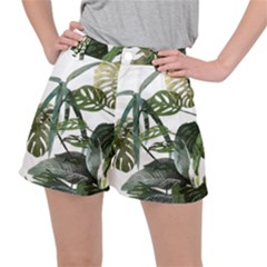 Botanical Illustration Palm Leaf Stretch Ripstop Shorts by Mariart