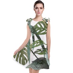 Botanical Illustration Palm Leaf Tie Up Tunic Dress by Mariart