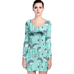 Bird Flemish Picture Long Sleeve Velvet Bodycon Dress by Mariart