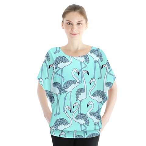 Bird Flemish Picture Batwing Chiffon Blouse by Mariart