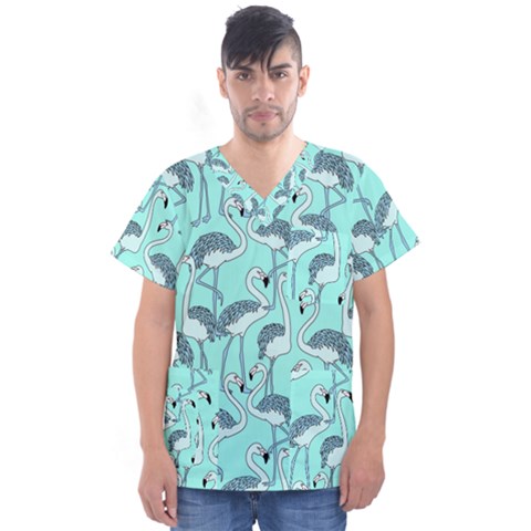 Bird Flemish Picture Men s V-neck Scrub Top by Mariart