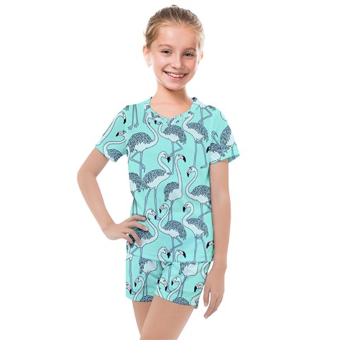 Bird Flemish Picture Kids  Mesh Tee And Shorts Set by Mariart