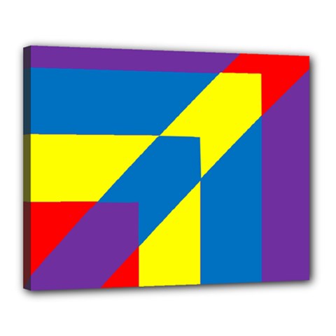 Colorful Red Yellow Blue Purple Canvas 20  X 16  (stretched) by Mariart