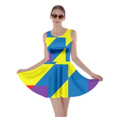 Colorful Red Yellow Blue Purple Skater Dress by Mariart