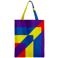 Colorful Red Yellow Blue Purple Zipper Classic Tote Bag by Mariart