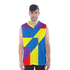 Colorful Red Yellow Blue Purple Men s Basketball Tank Top by Mariart