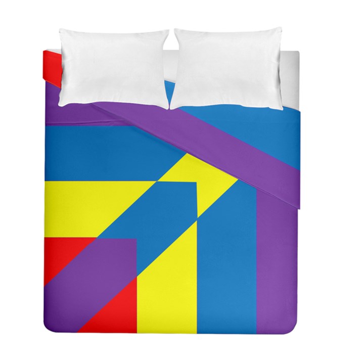 Colorful Red Yellow Blue Purple Duvet Cover Double Side (Full/ Double Size)