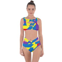 Colorful Red Yellow Blue Purple Bandaged Up Bikini Set  by Mariart