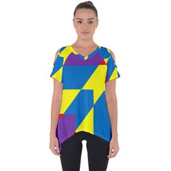 Colorful Red Yellow Blue Purple Cut Out Side Drop Tee by Mariart