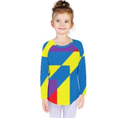 Colorful Red Yellow Blue Purple Kids  Long Sleeve Tee