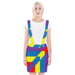 Colorful Red Yellow Blue Purple Braces Suspender Skirt by Mariart