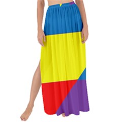 Colorful Red Yellow Blue Purple Maxi Chiffon Tie-up Sarong by Mariart