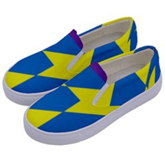 Colorful Red Yellow Blue Purple Kids  Canvas Slip Ons by Mariart