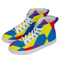 Colorful Red Yellow Blue Purple Men s Hi-top Skate Sneakers by Mariart